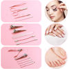 Picture of Manicure Set Pedicure Kit Nail Clippers Set Fingernail Clipper Set Ingrown Toenail Nail Kit Scissor Nail Trimmer Kit 15 Pieces Travel Nail Kit Care Grooming Tools with Fine Case Fine GIF (Pink_15in1)