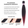 Picture of Dorsanee Ombre Burgundy Braiding Hair Pre Stretched 28 Inch 8 Packs Braiding Hair Extensions for Crochet Box Braids Twists Locs Hair Itch Free Soft Yaki Texture Hot Water Setting (28inch,#1B/Bug)