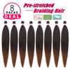 Picture of Dorsanee Braiding Hair Pre Stretched 30 Inch 8 Packs Ombre Brown Braiding Hair Extensions for Crochet Box Braids Twists Locs Hair Soft Yaki Texture Hot Water Setting (30inch,#1B/30)