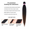 Picture of Pre Stretched Braiding Hair Extension Ombre Natural Black Brown Color 28 Inch Long Pre-stretched Hair for Braiding Twist Braids Itch Free Hot Water Setting Yaki Straight Synthetic Hair (#1B/30)