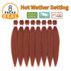 Picture of Ginger Braiding Hair Pre Stretched 20 Inch 8 Packs Braiding Hair Extensions for Crochet Box Braids Twists Locs Hair Itch Free Soft Yaki Texture Hot Water Setting (20inch,#350)