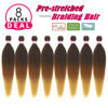 Picture of Dorsanee Braiding Hair Pre Stretched 22 Inch 8 Packs Black to Brown Ombre Braiding Hair Extensions for Crochet Box Braids Twists Locs Hair Soft Yaki Texture Hot Water Setting (22inch,#1B/30/27)