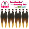 Picture of Dorsanee Braiding Hair Pre Stretched 26 Inch 8 Packs Black to Brown Ombre Braiding Hair Extensions for Crochet Box Braids Twists Locs Hair Soft Yaki Texture Hot Water Setting (26inch,#1B/30/27)