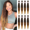 Picture of Pre-stretched Braiding Hair 8 Packs 24 Inch Black to Brown Ombre Braiding Hair Natural Easy Twist Crochet Braids Hot Water Setting Professional Soft Yaki Straight Synthetic Hair Extension (#1B/30/27)