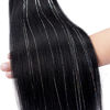 Picture of Pre Stretched Braiding Hair 8 Packs 20 Inch with Tinsel Hair Long Professional Hair for Crochet Twist Braids Itch Free Hot Water Setting Yaki Straight Synthetic Hair Extensions (#1B-Tinsel)