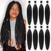 Picture of Pre Stretched Braiding Hair 8 Packs 22 Inch Professional Hair for Braiding Easy to Twist Crochet Braids Hot Water Setting Yaki Straight Synthetic Hair Extensions (#1B)