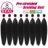 Picture of Pre Stretched Braiding Hair 8 Packs 22 Inch Professional Hair for Braiding Easy to Twist Crochet Braids Hot Water Setting Yaki Straight Synthetic Hair Extensions (#1B)