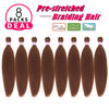 Picture of Dorsanee Brown Braiding Hair Pre Stretched 20 Inch 8 Packs Braiding Hair Extensions for Crochet Box Braids Twists Locs Hair Soft Yaki Texture Hot Water Setting (20inch,#30)