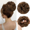 Picture of CJL HAIR Large Messy Bun Hair Piece Wavy Curly Scrunchies Synthetic Chignon Ponytail Hair Extensions Thick Updo Hairpieces for Women Chocolate