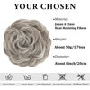 Picture of CJL HAIR Large Messy Bun Hair Piece Wavy Curly Scrunchies Synthetic Chignon Ponytail Hair Extensions Thick Updo Hairpieces for Women Polar Silver