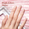 Picture of RARJSM Nude Glitter Nail Gel Polish Sheer Pink Jelly Shimmery Iridescent Sparkly Pink Holographic Pigments Translucent Natural Skin Tone Color Gel 15ml Soak off UV LED Cured Home Salon