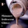 Picture of RARJSM Nude Glitter Nail Gel Polish Sheer Pink Jelly Shimmery Iridescent Sparkly Pink Holographic Pigments Translucent Natural Skin Tone Color Gel 15ml Soak off UV LED Cured Home Salon