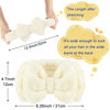 Picture of Shintop Spa Headband Soft Carol Fleece Makeup Headband with Cute Bow Elastic Hairand for Washing Face Skincare Facial Mask Bath Gift（Creamy White）