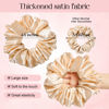 Picture of CEELGON Large Silk Satin Scrunchies for Women Big Scrunchies Jumbo Satin Hair Ties Oversized Hair Scrunchies for Thick Curly Hair Pack of 6 (Black,Champagne,Brown,Gold)