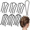 Picture of 7 Pcs Metal Hair Side Combs Hair Fork Clip Teeth Hair Pin Stick for Updo Bun, U Shape Hair Combs for Vintage Hairstyle Hair Accessories, Fine Hair Combination