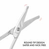 Picture of LIVINGO 3.75" Rounded Curved Nose Hair Scissors, Premium Stainless Steel Safety Small Blades Use for Manicure Cuticle Trimming Facial Hair, Eyebrow, Dry Skin