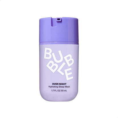 Picture of Bubble Skincare Over Night Hydrating Sleep Mask - Gentle Exfoliating Overnight Face Mask for Skin Barrier Repair - Formulated with Mandelic Acid & Sodium PCA to Hydrate, Brighten & Soothe Skin (50ml)