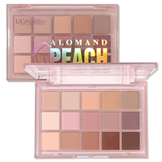 Picture of UCANBE Neutral Matte Eyeshadow Palette, 15 Colors Nude Taupe Rose Brown Eye Makeup Pallet, Natural Warm Tone High Pigmented Blendable & Buildable Sombras De Ojos Gift Kit