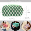 Picture of PAZIMIIK Checkered Makeup Bag for Purse Portable Zipper Make Up Pouch Small Cosmetic Case for Travel Accessories (Green)