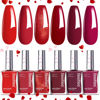 Picture of Beetles Red Nail Polish Set Blazing Rose, 6 Colors Dark Red Burgundy Nail Polish Glossy 15ml Enhance Nails Quick Dry Fingernail Polish for Nail Art Manicure DIY at Home Valentine's Day Gifts For Women