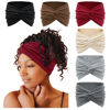 Picture of Tobeffect Wide Headbands for Women, 7'' Extra Large Turban Headband Boho Hairband Hair Twisted Knot Accessories, 6 Pack