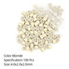 Picture of Vlasy 100Pcs 4mm Silicone Lined Micro Ring Beads for Hair Extensions 5Colors Apply (100Pcs Blonde)