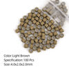 Picture of Vlasy 100Pcs 4mm Silicone Lined Micro Ring Beads for Hair Extensions 5Colors Apply (100Pcs Light Brown)