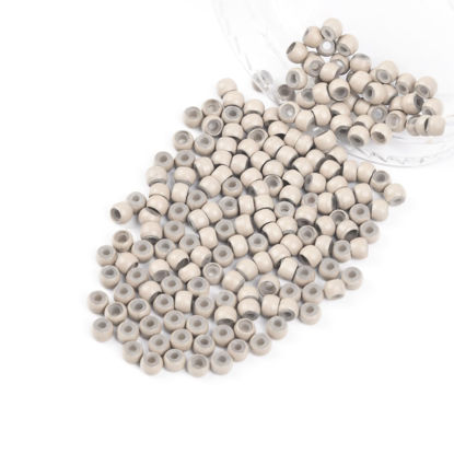 Picture of Vlasy 200Pcs Nano Ring Beads Silicone Lined Beads for Nano Ring Human Hair Extensions 7 Color Optional (Gray Blonde)
