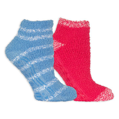 Picture of Dr. Scholl's Womens Low Cut Soothing Spa - Lavender & Vitamin E Infused 2 3 Pair Packs Bottom Grippers Sock, Light Blue, Pink, 4-10 US