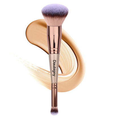Picture of Daubigny Makeup Brushes Dual-ended Foundation Brush Concealer Brush Perfect for Any Look Premium Luxe Hair Rounded Taperd Flawless Brush Ideal for Liquid, Cream, Powder,Blending, Buffing,Concealer