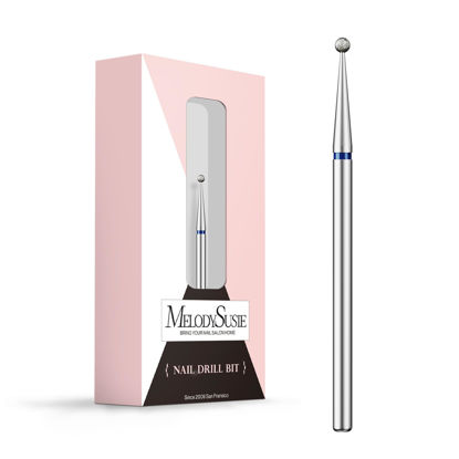 Picture of MelodySusie 1.8mm Ball Shape Cuticle Clean Nail Drill Bit 3/32'', Professional Safety Carbide Diamond Under Nail Cleaner for Cuticle Dead Skin Nail Prepare, Beginners Bits, Series Bit-S, Medium