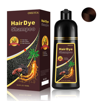 Picture of Fvquhvo Black Hair Dye for Gray Hair, Instant Hair Dye Shampoo, Hair Color Shampoo for Women Men, Lasting Shampoo Hair Dye & Black Hair Shampoo, Shampoo Para Canas -Thanksgiving Day Gift