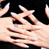 Picture of GLAMERMAID Press on Nails Almond Short,Handmsde White Pearl False Nails with Design,24 Pcs Glue on Nails for Wedding,Reusable Acrylic Stick on Nails Tips for Women Girl Gift
