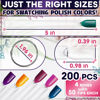 Picture of 200 Pcs Clear Nail Swatch Sticks - Nail Swatches for Gel Polish - Transparent Acrylic Tips with Metal Rings for Organization, Suitable for Displaying Colors and Training by Beginners and Professionals