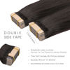 Picture of WENNALIFE Tape in Hair Extensions Human Hair, 20pcs 24 inch 50g Dark Brown to Chestnut Brown and Dirty Blonde Remy Tape Hair Extensions Real Human Hair Tape Extensions Coloured Hair Extensions