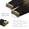 Picture of WENNALIFE Tape in Hair Extensions Human Hair, 20pcs 50g 24 inch Natural Black to Light Blonde Remy Hair Extensions Straight Human Hair Tape in Extensions Skin Weft Tape Extensions Human Hair