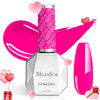 Picture of MelodySusie Neon Pink Gel Nail Polish,0.5fl oz Bright Pink Nails Soak Off UV LED Hot Pink Gel Polish Gift for Women Nail Art Manicure Salon DIY Nail Design Decoration at Home-027