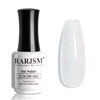 Picture of RARJSM Nude Milky White Gel Nail Polish Blue Tone Rainbow Glitter Chunky Iridescent Sparkle Shimmer Diamond Jelly Transparent Gel Polish Single Bottle Soak off UV LED Cured for Home Salon Manicure
