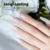 Picture of RARJSM Nude Milky White Gel Nail Polish Blue Tone Rainbow Glitter Chunky Iridescent Sparkle Shimmer Diamond Jelly Transparent Gel Polish Single Bottle Soak off UV LED Cured for Home Salon Manicure