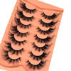 Picture of Yasnai Cat Eye Lashes False Eyelashes Volume 18mm Strip Lashes Wispy Fake Lashes Natural Eyelashes 7 Pairs Pack 9D