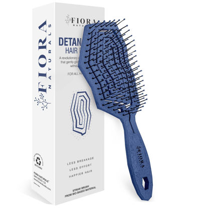 Picture of Fiora Naturals Hair Detangling Brush -100% Bio-Friendly Detangler hair brush w/Ultra-soft Bristles- Glide Through Tangles with Ease - For Curly, Straight, Women, Men, Kids, Toddlers, Wet and Dry Hair