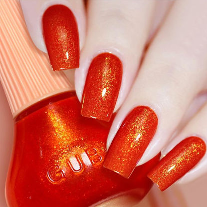 Picture of COSMOO Gold Red Shimmer Nail Polish, 12ml Quick Dry Nail Lacquer for Nail Art Varnish, 0.41 fl oz