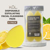 Picture of KOL Face Scrubber, Lemon Infused Exfoliating Facial Cleansing Pads, Disposable Exfoliator Face Sponge for Daily Cleaning and Makeup Removal, 6 Count