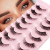 Picture of Cat Eye Lashes Yasnai Wispy False Eyelashes 3D Mink Lashes Volume Lashes Fake Eyelashes Natural Look Fox Lashes 8 Pairs Pack