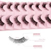Picture of Cat Eye Lashes Yasnai Wispy False Eyelashes 3D Mink Lashes Volume Lashes Fake Eyelashes Natural Look Fox Lashes 8 Pairs Pack