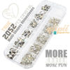 Picture of qiipii 2052 Crystal White Nail Art Rhinestones Crystal Clear Nail Charms 72 Multi Shapes Crystal Flatback Rhinestones Big Gems +1980 Round Beads K9 Glass Stones Diamonds Jewels for Nails Face Makeup