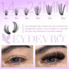 Picture of EYDEVRO Fluffy Lash Clusters Kit 14-24mm Long Lash Extension Kit 280 Pcs Eyelash Extension Kit Individual Lashes Kit Mega Volume Lash Clusters with Waterproof Lash Bond and Seal and Lash Tweezers
