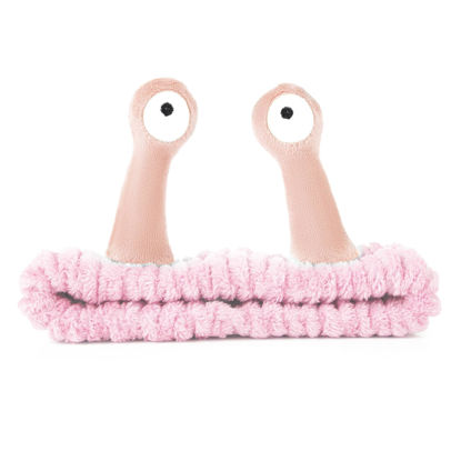 Picture of Face Wash Headband, Palm and Snail Spa Hair Bands Makeup Headbands Women Cartoon Cute Coral Fleece Elastic Headband Creative Hair Accessories for Washing Face Shower Sports (Light pink)