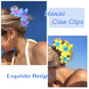 Picture of 4PCS Plumeria Hair Clips for Thick Hair - Large Hawaiian Claw Clips with Strong Hold and Non-Slip Grip (Colorful)
