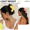 Picture of ANBALA 4PCS Flower Hair Accessories: Colorful Hawaiian Plumeria Claw Clips for Thick Hair - Large, Non-Slip, Strong Hold Beach Clips
